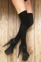 Rolling Over the Knee Socks - Black (3 Sizes Available)-Rolling-Pole Junkie