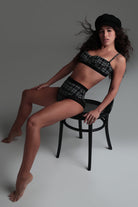 Rolling Alpha High Waisted Hot Pants - Tartan-Rolling-Pole Junkie