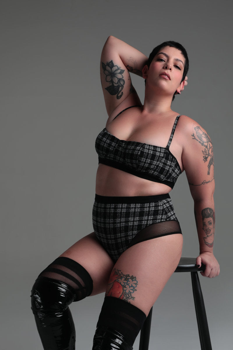 Rolling Alpha High Waisted Hot Pants - Tartan-Rolling-Pole Junkie