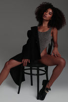 Rolling Glam Bodysuit - Black Lurex-Rolling-Pole Junkie