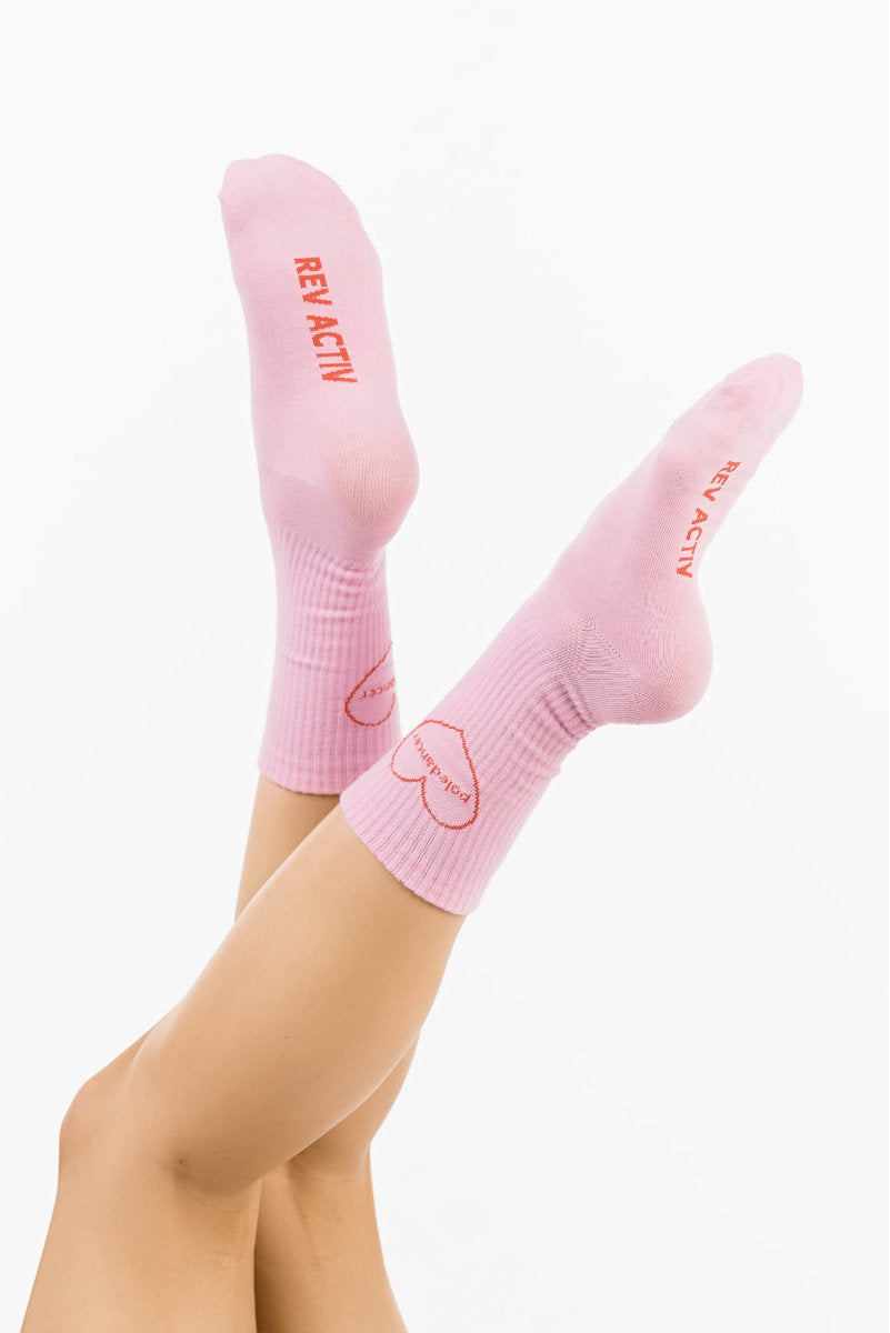 REV ACTIV Big Heart Socks - Pink