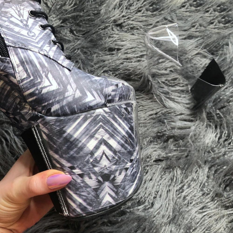 Hella Heels Classique Shoe Protector - Clear (Black back)-Hella Heels-Pole Junkie