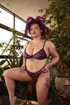 Rolling Tria Top - Purple Sequin-Rolling-Pole Junkie