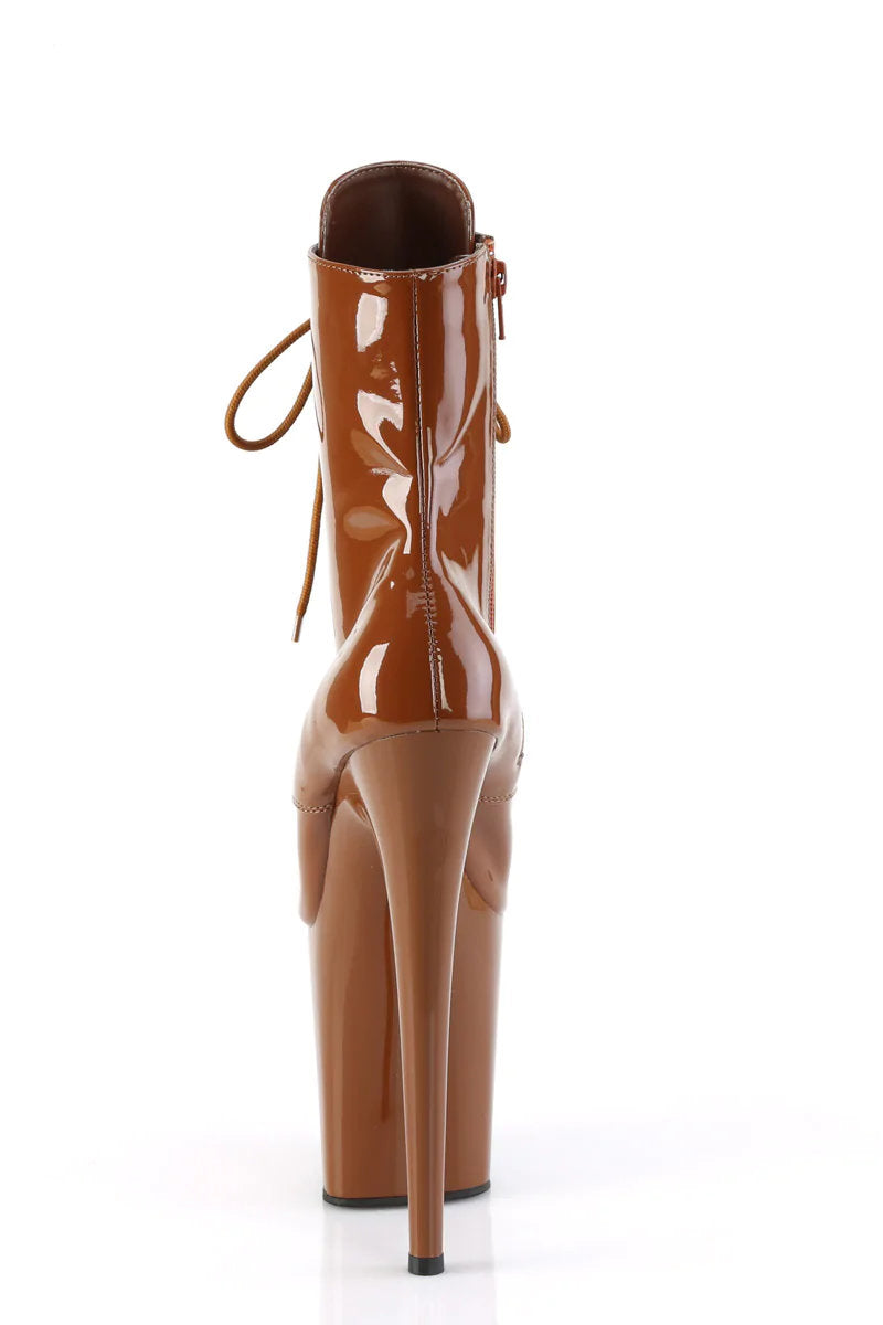 Pleaser USA Flamingo-1020 8inch Pleaser Boots - Patent Caramel