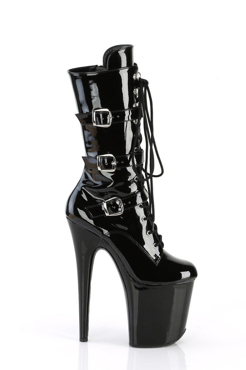 Pleaser USA Flamingo-1053 8inch Pleaser Boots - Patent Black