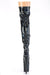 Pleaser USA Flamingo-3000 8inch Thigh High Pleaser Boots - Holographic Black-Pleaser USA-Pole Junkie