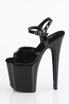 Pleaser USA Flamingo-809GP 8inch Pleasers - Black Glitter-Pleaser USA-Pole Junkie