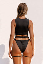 Creatures of XIX SAFARI Buckle Up Garter Top - Black-Creatures of XIX-Pole Junkie