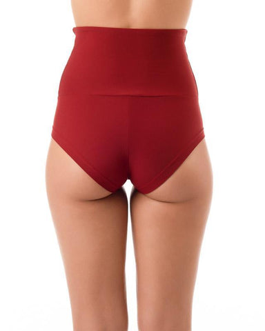 Dragonfly Betty High-Waisted Shorts - Burgundy-Dragonfly-Pole Junkie