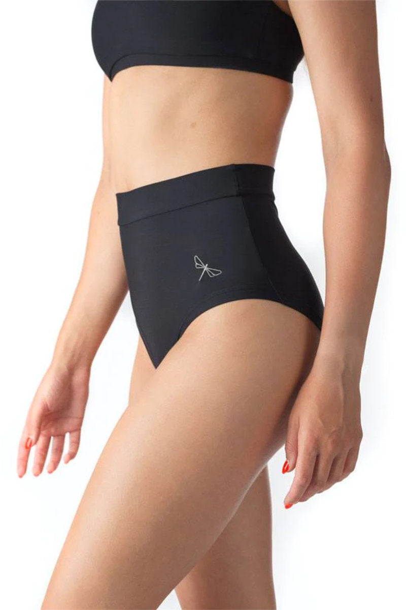 Dragonfly Lola High-Waisted Shorts - Black-Dragonfly-Pole Junkie