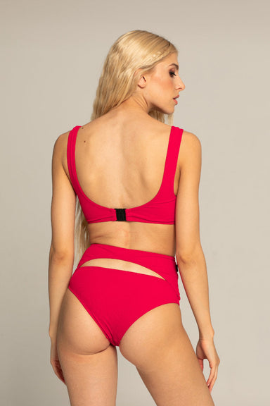 Paradise Chick Miami Opencut Top - Ribbed Strawberry-Paradise Chick-Pole Junkie