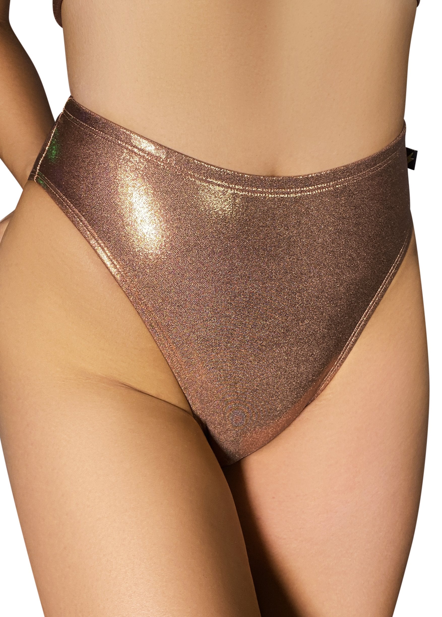 Cleo the Hurricane High Rider Hot Pants - Rose Gold