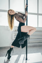 REV ACTIV Sensual Flow Pants (with leg slit) - Black-REV ACTIV-Pole Junkie