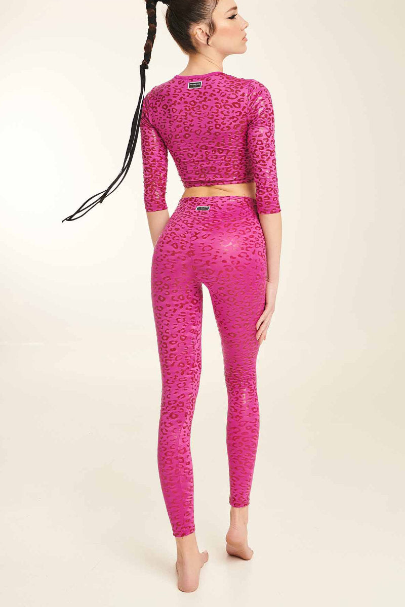 Paradise Chick Superhero Series Sticky Crop Top - Ruby Leopard-Paradise Chick-Pole Junkie