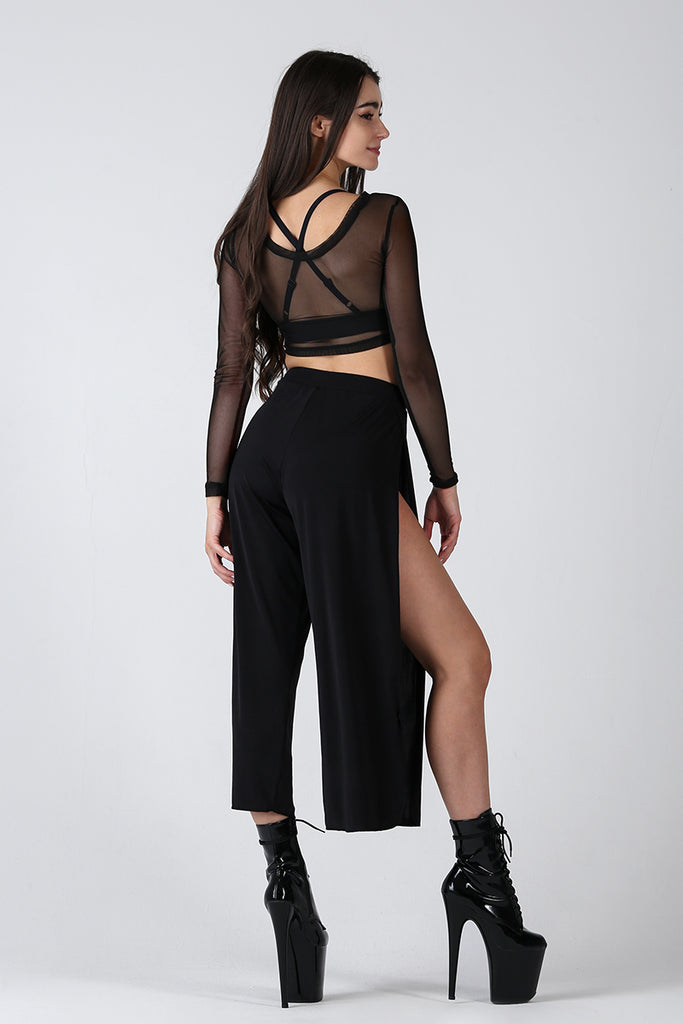 REV ACTIV Sensual Flow Pants (with leg slit) - Black