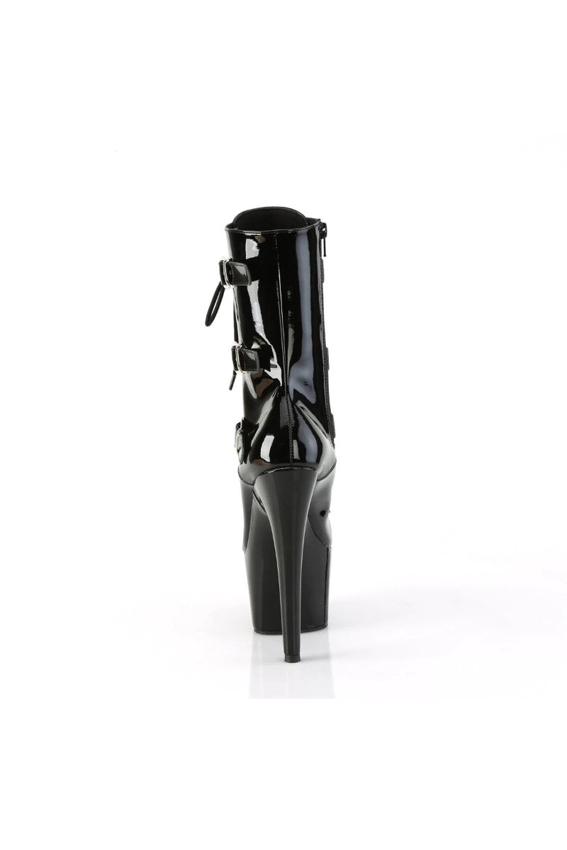 Pleaser USA Adore-1043 7inch Pleaser Boots - Patent Black-Pleaser USA-Pole Junkie