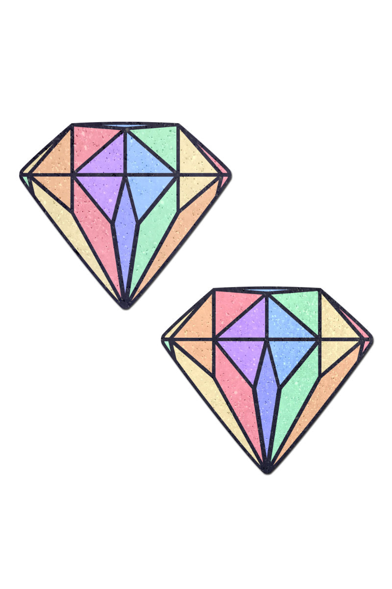 Pastease Diamond Nipple Pasties - Pastel Rainbow
