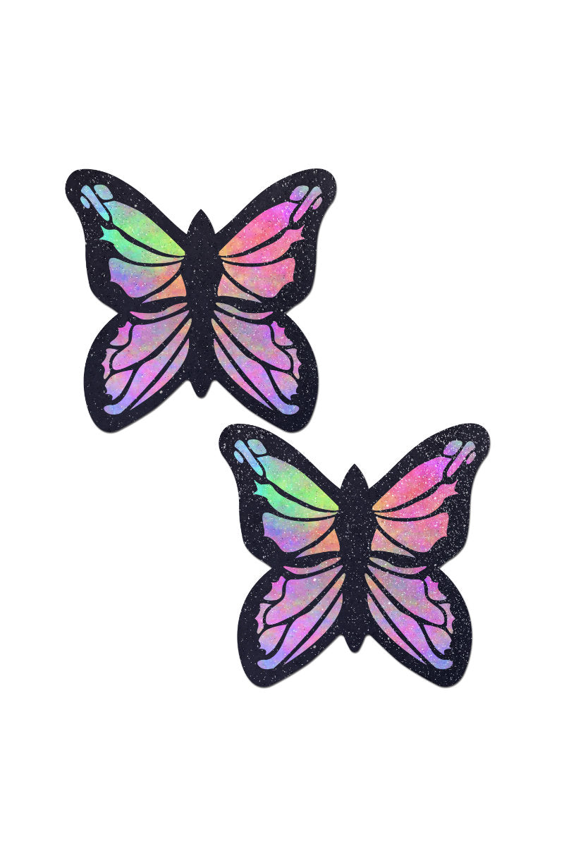 Pastease Butterfly Nipple Pasties - Glitter Pastel Rainbow